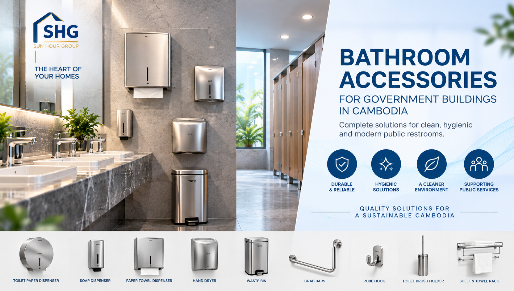 Bathroom Accessories for Government Buildings in Cambodia