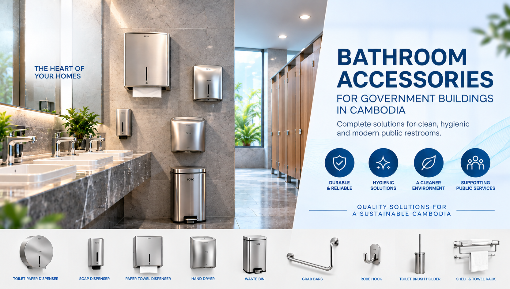 Bathroom Accessories for Government Buildings in Cambodia